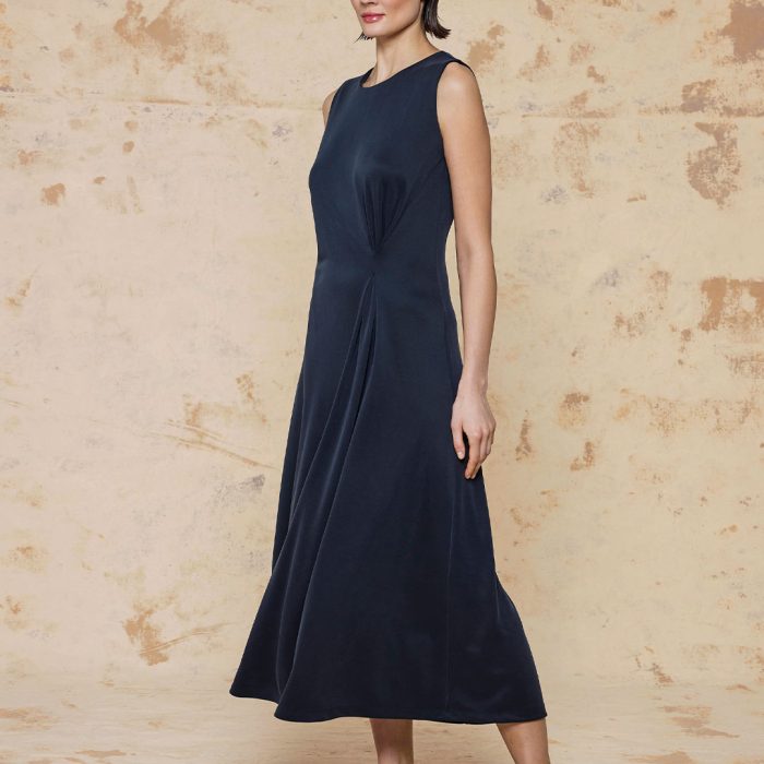 Örme Kumaşlı Drape Detaylı Elbise