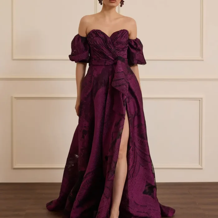 Çıkarılabilir Kollu Fiyonk Detaylı Abiye